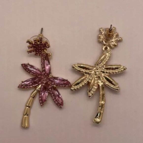 ⭐️❤️ FREE Palm Tree Plant Boho Peasant Rhinestone Hipster Hippie Chic Earrings - Picture 4 of 10